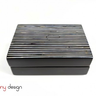 Black name card box with mother of pearl